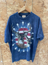 Vintage The Mountain XXL T-Shirt - Deer & American Flag - Dark Blue